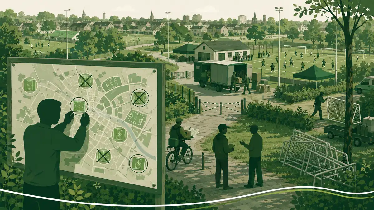 Sportaccommodaties en sportparken clusteren: meerdere sportparken in een gemeente verbonden tot twee grotere clusters