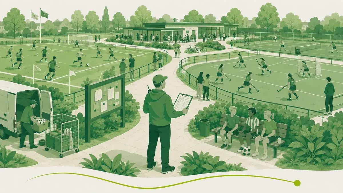 Sportparkmanagement en gedeeld beheer: meerdere sportvelden en accommodaties verbonden door een centrale coördinerende figuur
